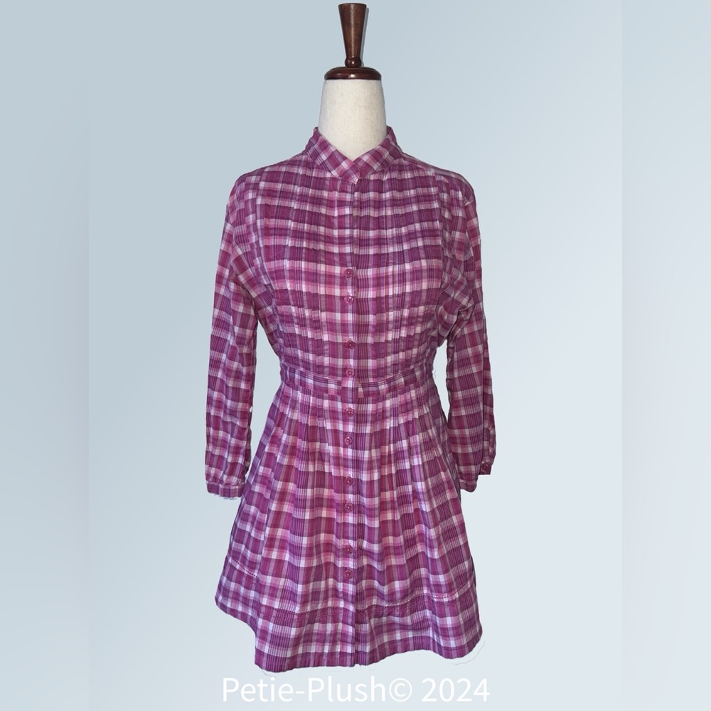 Pepe Jeans -Casual Plaid-Button Down Shirt-Dress- Size: Youth Large